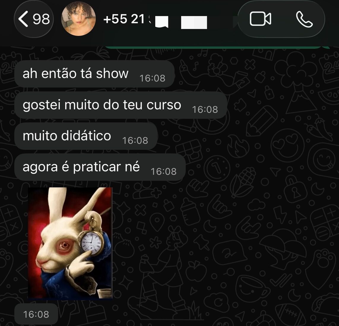 Print de prova social de aluno do curso