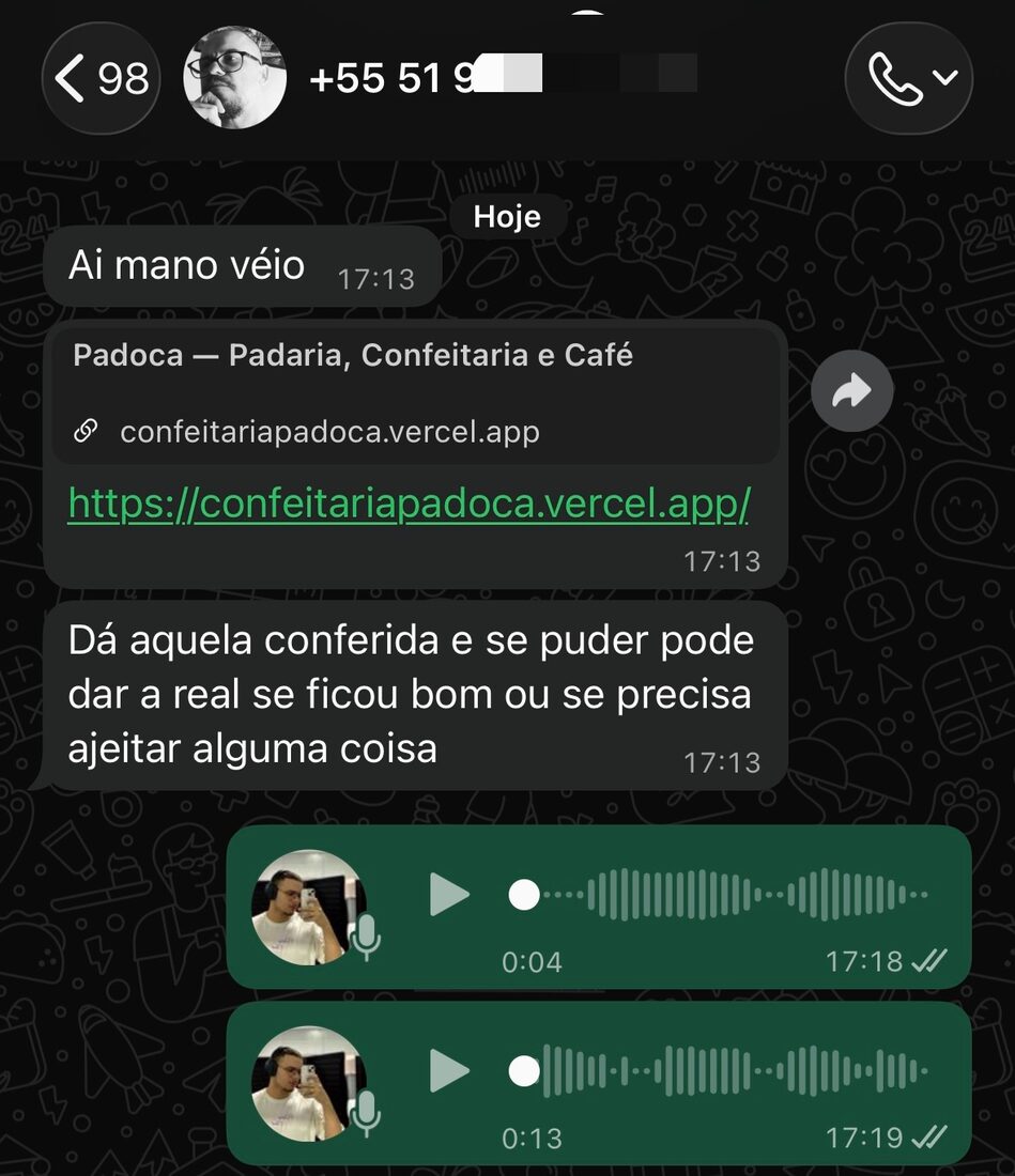 Print de prova social de aluno do curso