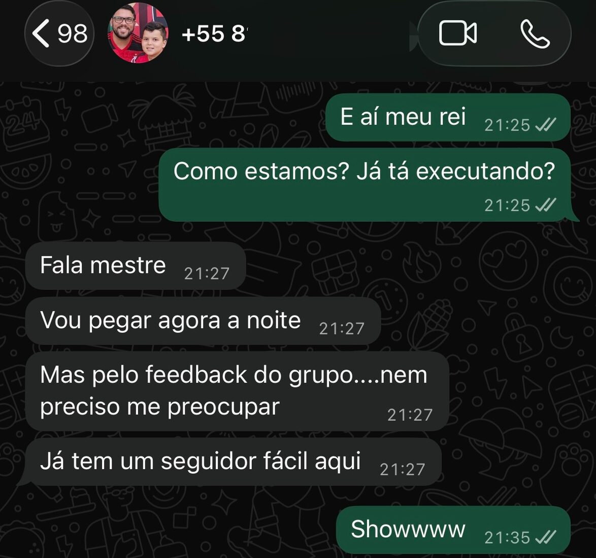 Print de prova social de aluno do curso
